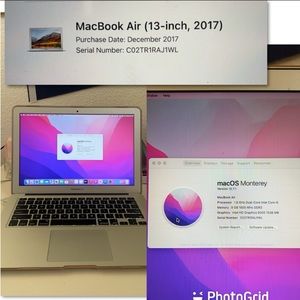 Macbook Air 2017 laptop (13 inch)